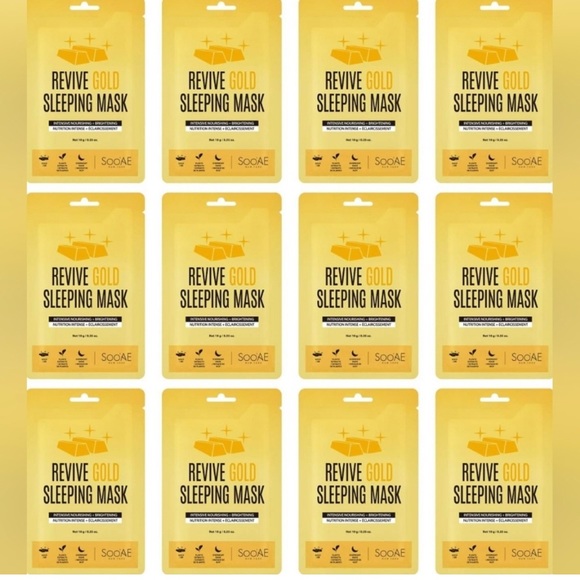 SooAE Face Masks Revive GOLD Intensive Nourishing Sleeping Mask - 12 pack NEW - Picture 4 of 6